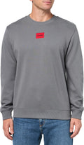 HUGO Men's Regular Fit Square Logo Jersey Sweatshirt - Casual Fit