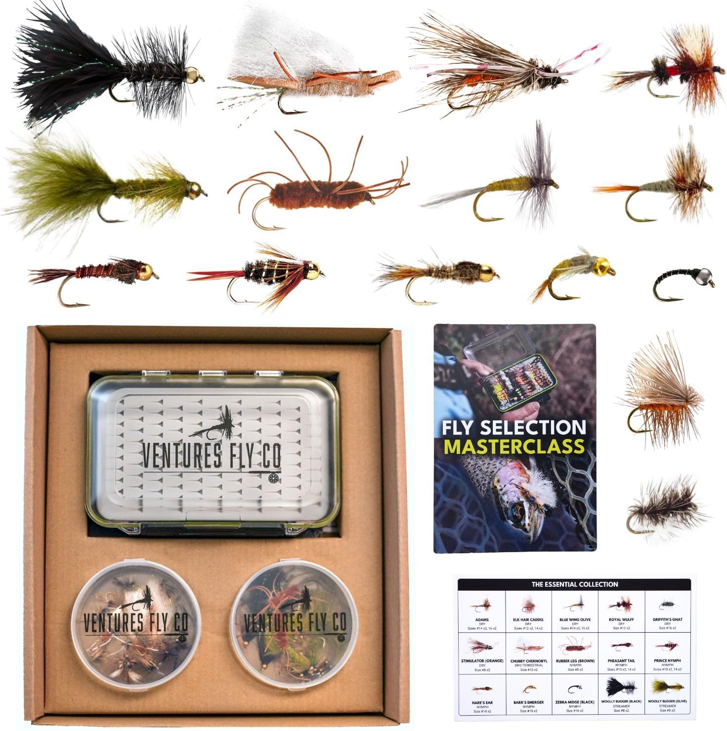 40 Premium Hand Tied Fly Fishing Flies Assortment for Anglers