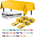 Party Solids Yellow Rectangular Plastic Tablecloth 54x108 in - Pack
