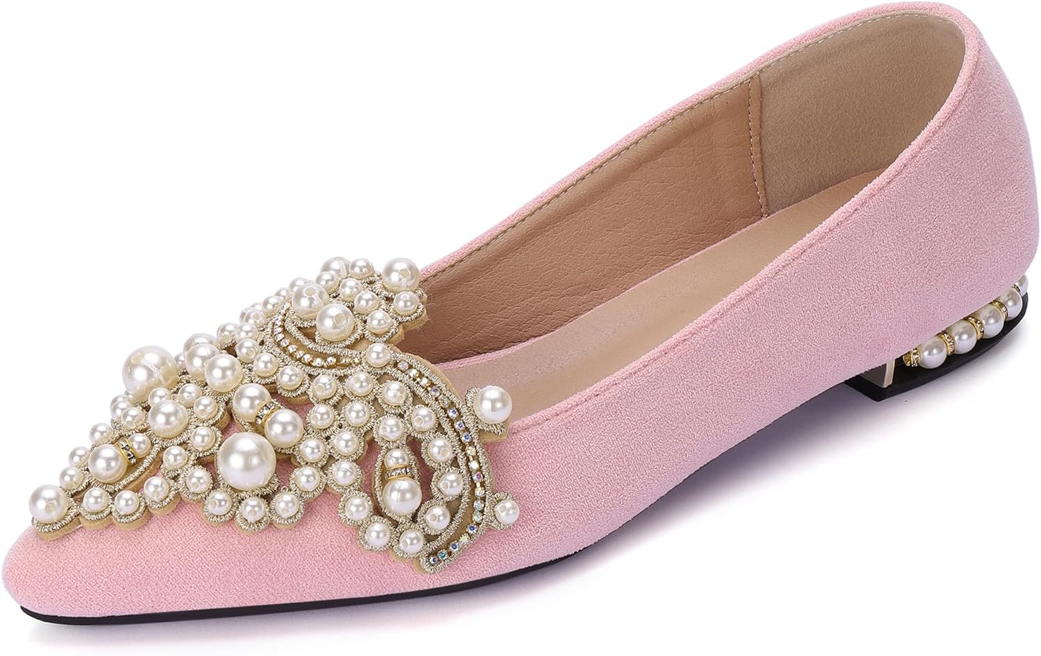 Bling Rhinestone Pointed Flat Shoes for Women - Comfort Style