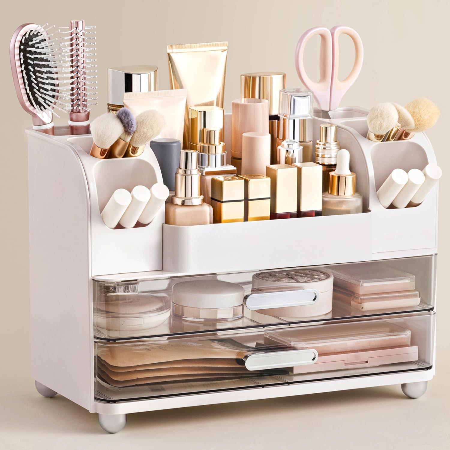 HBlife Makeup Organizer for Vanity with Brush Holder