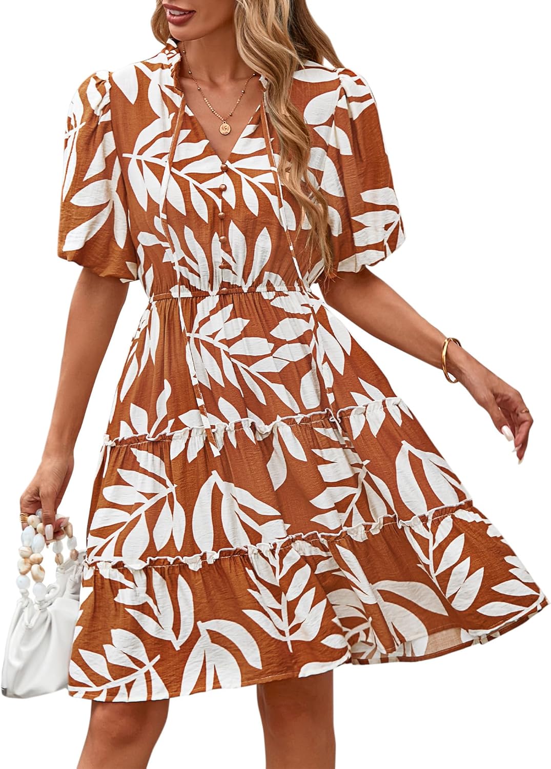 BTFBM Women Summer Floral Short Dresses for Casual Elegance