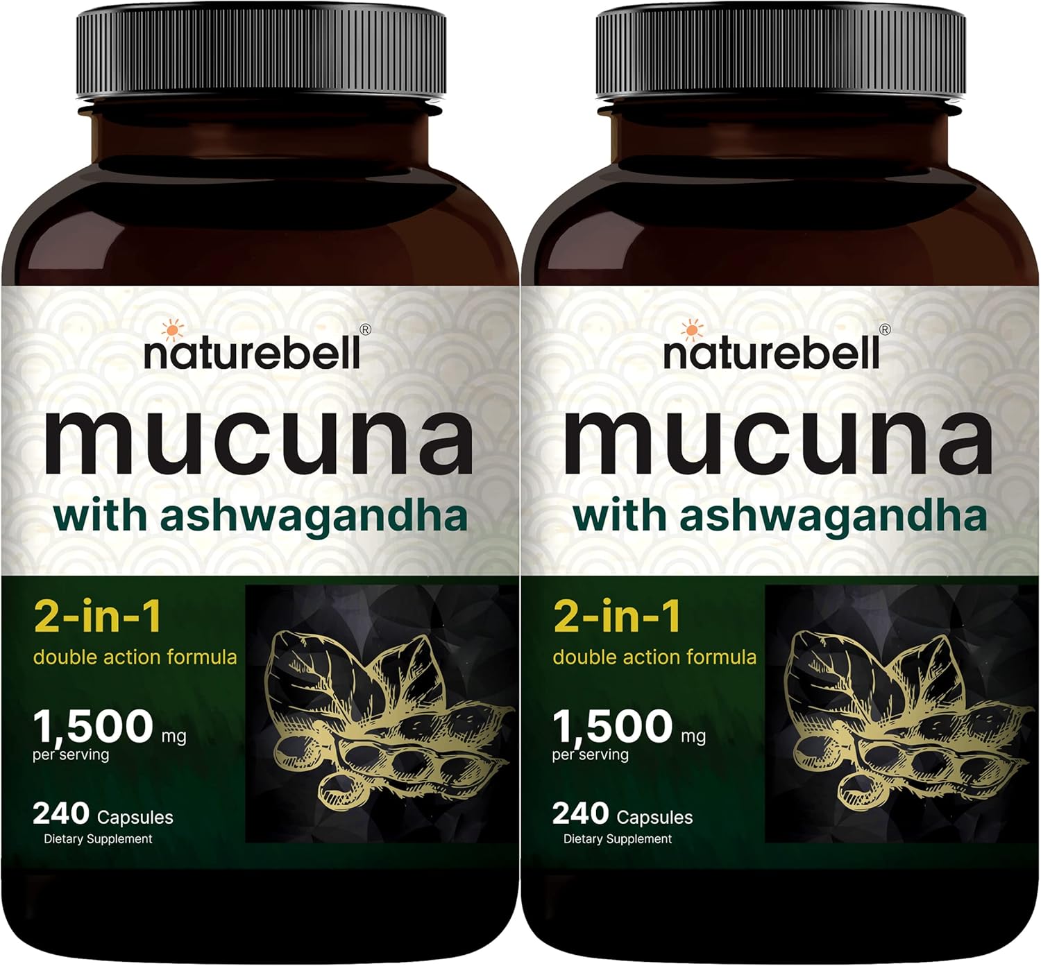 Mucuna Pruriens Capsules for Mood and Brain Health - 480 Count