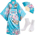 Japanese Anime Women's Kimono Robe Geisha Yukata Dress Set
