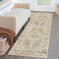 KUTA Runners for Hallways 2x6 Beige Brown Vintage Floral - Soft
