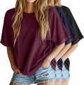 Women's Oversized 3-Pack Cotton Blend Tees - Casual Loose Fit
