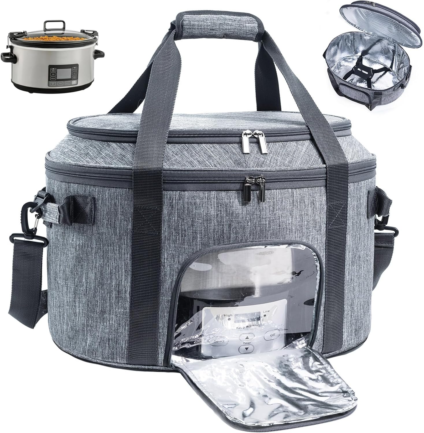 Double-Layer Slow Cooker Carrying Bag for 6-8 Quart CrockPot