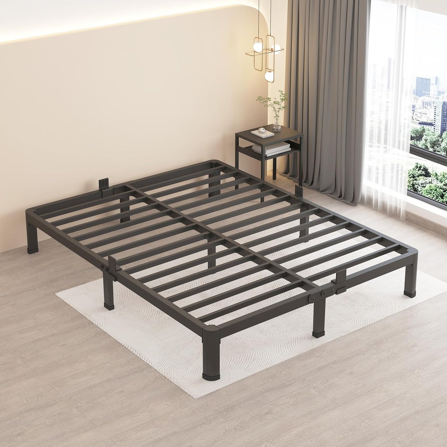 MAF 10 Inch Queen Metal Platform Bed Frame for Heavy Duty Use