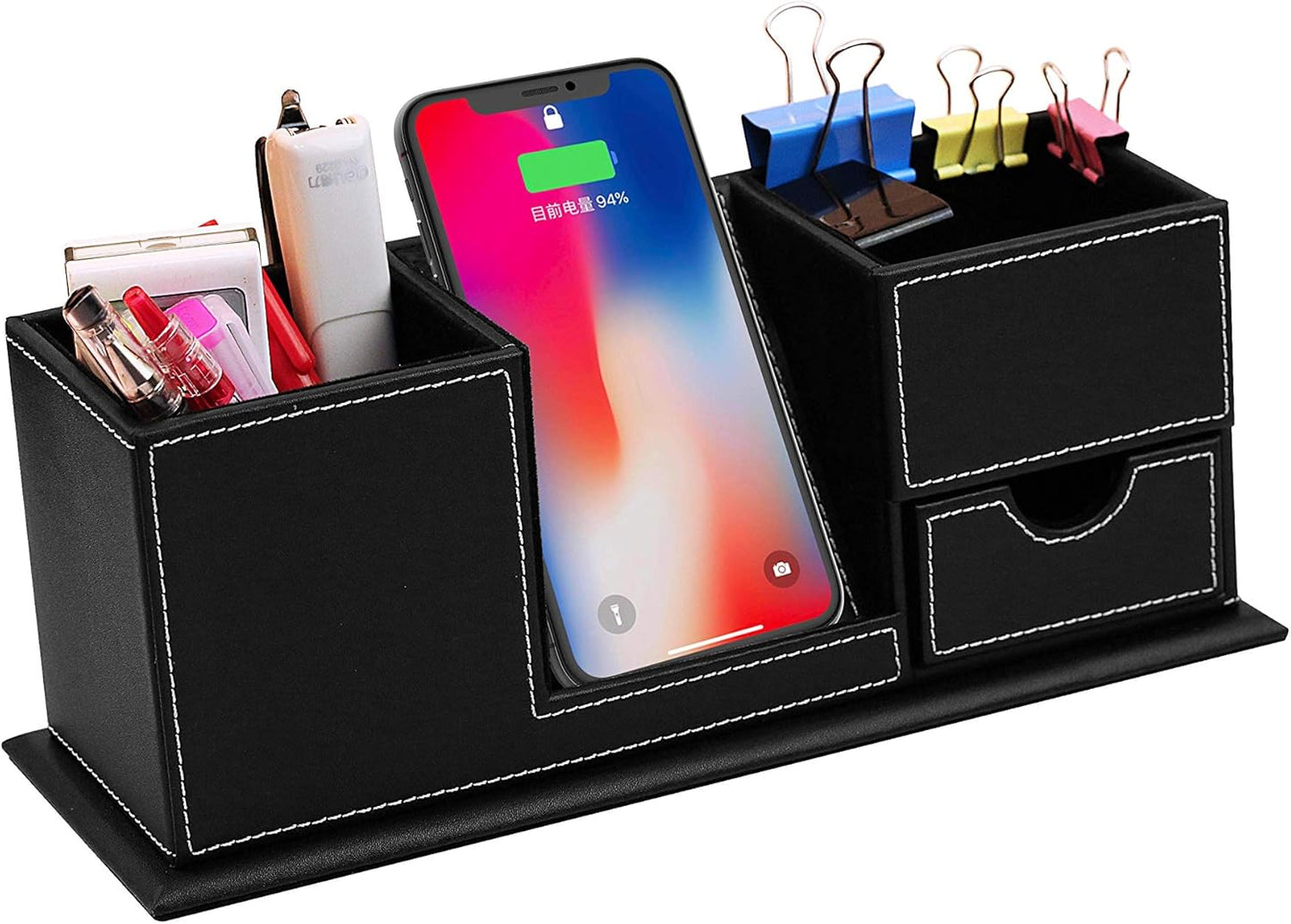 15W Qi Wireless Charger with Desk Organizer - Power & Organize