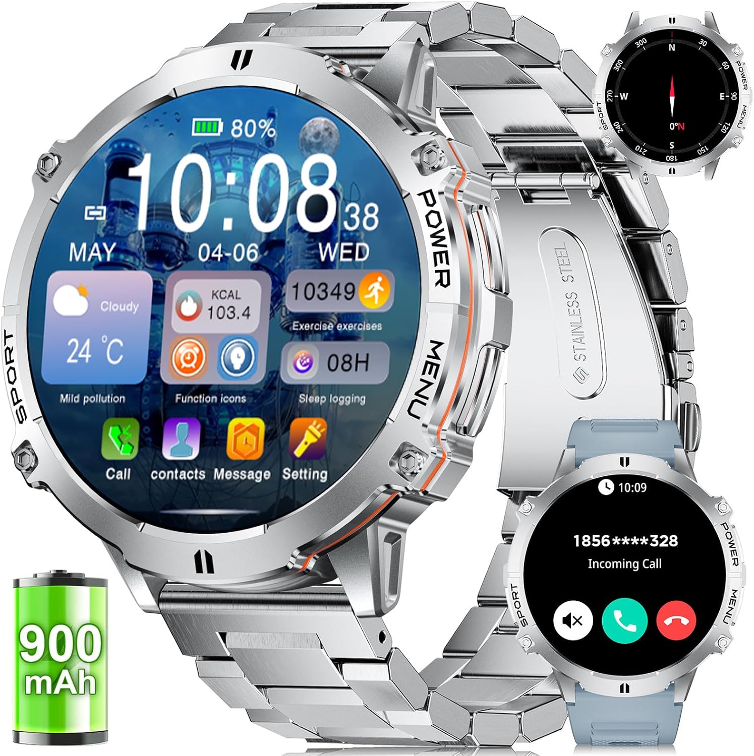 LIGE Smart Watches for Men with 1.75in Display and Fitness Tracker