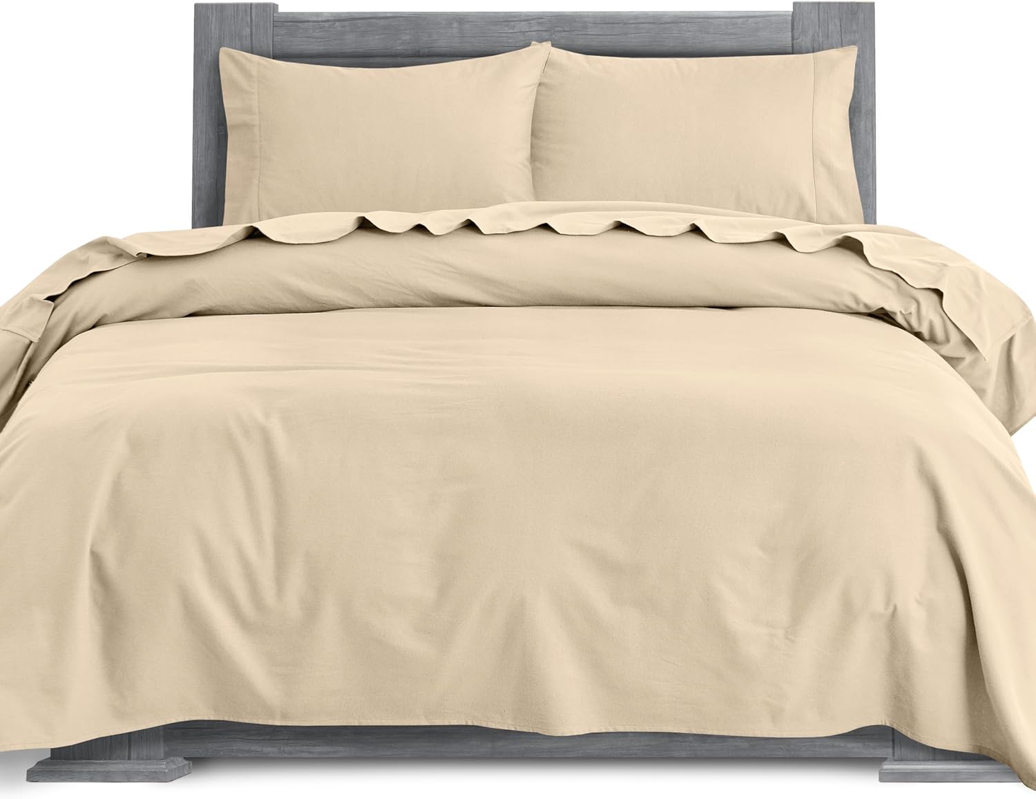 Elegant Comfort 100% Turkish Cotton Flannel Sheet Set for Twin XL