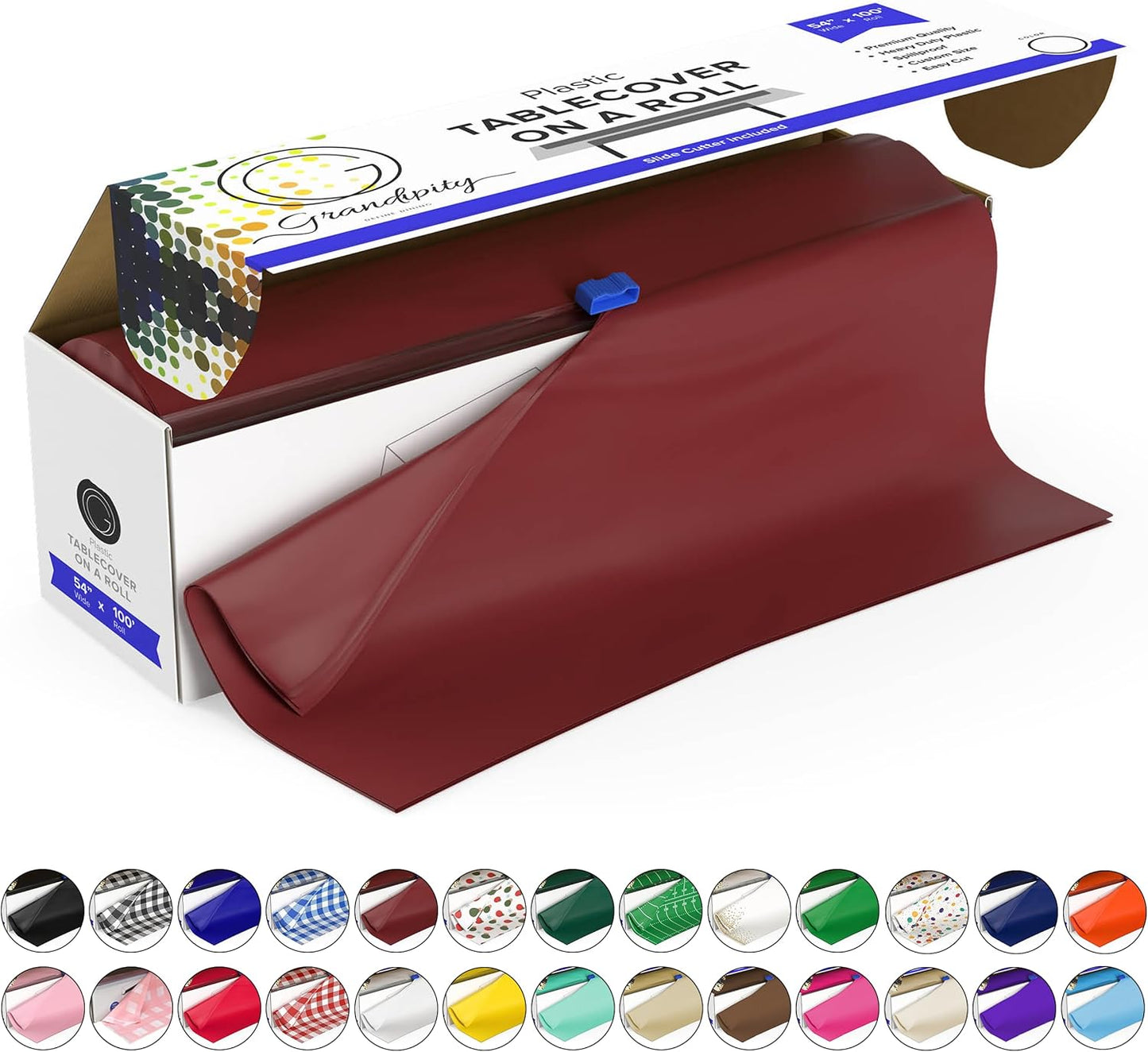 Premium Burgundy Plastic Tablecloth Roll for Any Event Needs