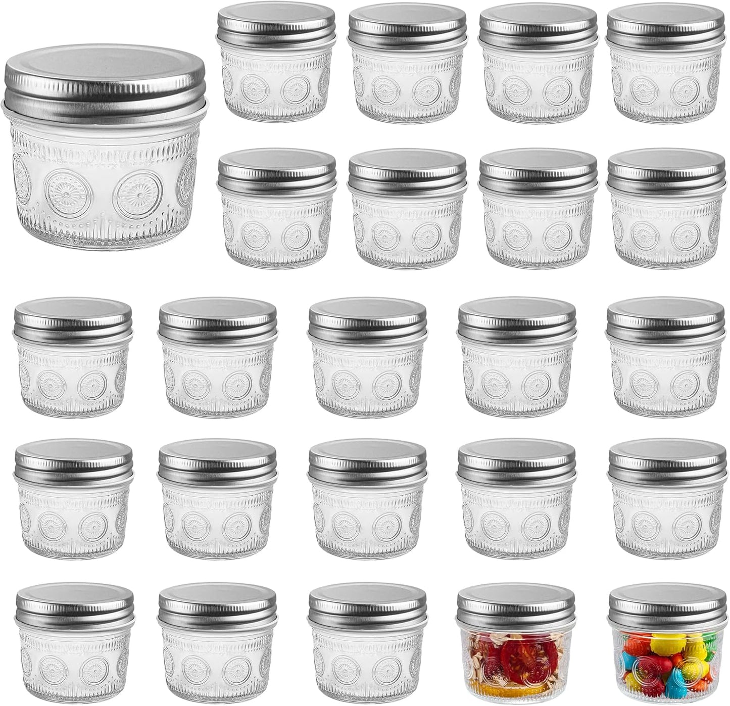 4 oz Glass Mason Jars for Storage and Crafting - 24-Pack