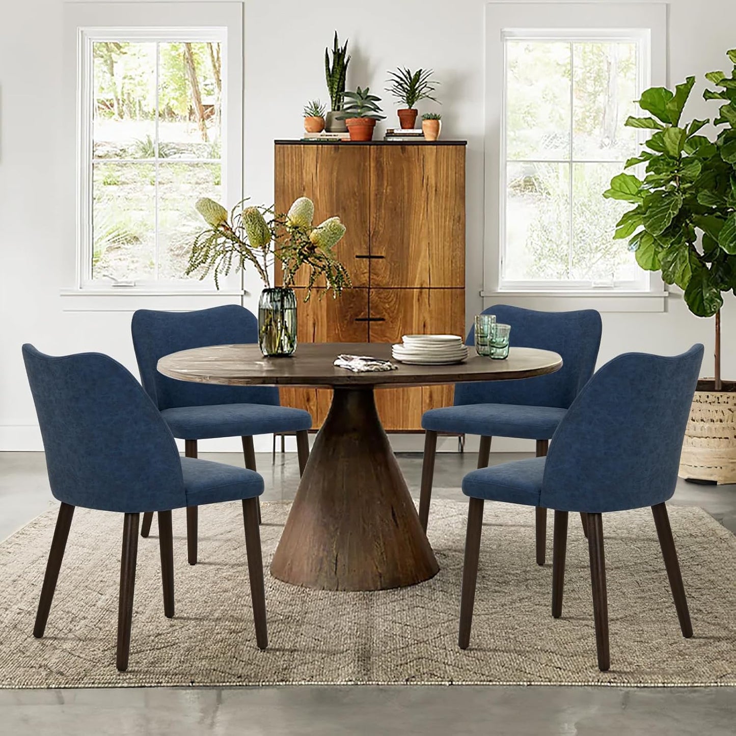 Modern PU Leather Dining Chairs Set of 4 for Comfort and Style
