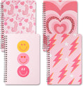 Preppy Y2K A5 Spiral Notebooks 4-Pack - Cute Pink Smile Set