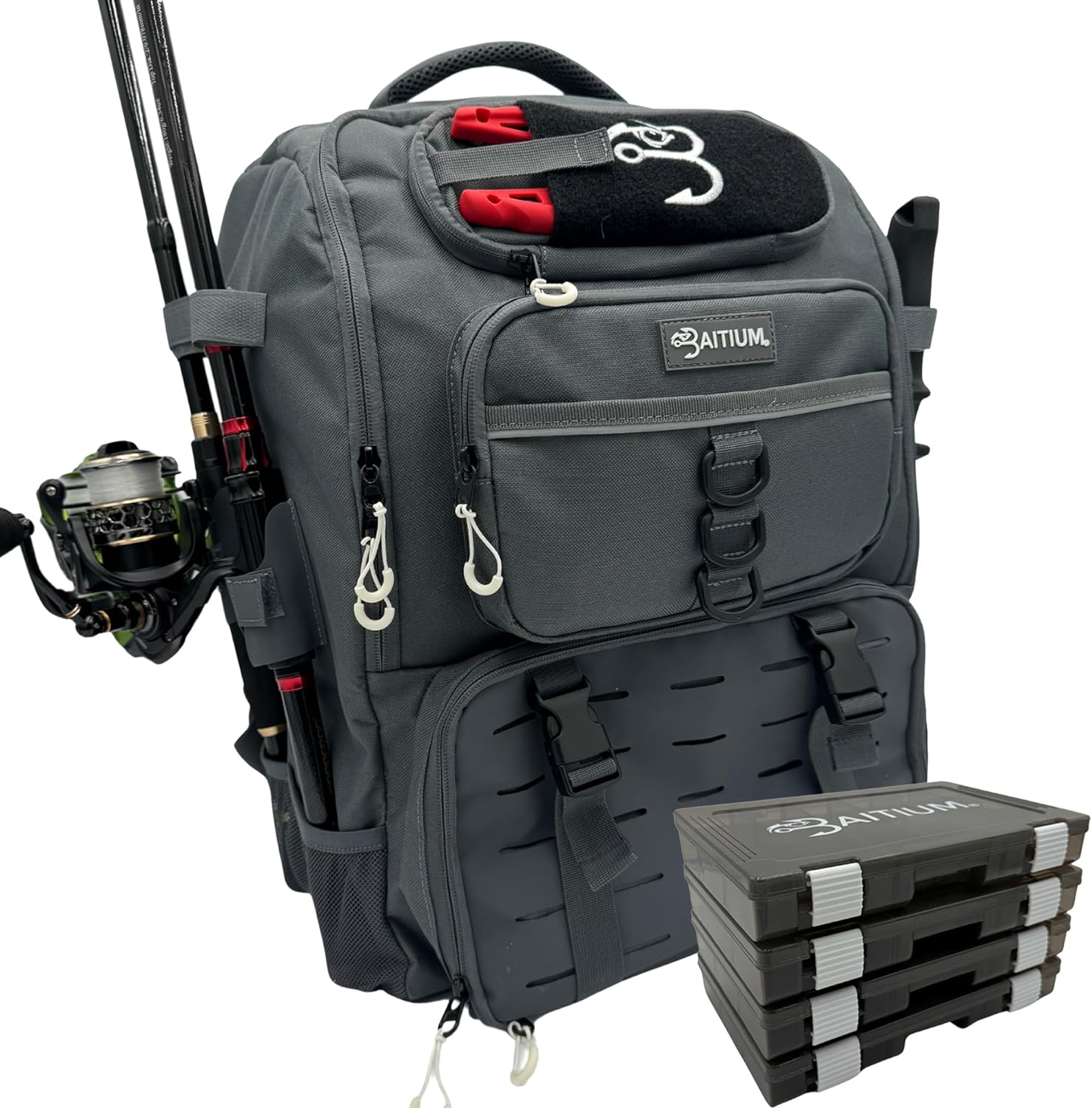 Ultimate 40L Fishing Backpack with Rod Holders & Cooler - Baitium