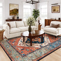 Lahome Area Rug 9x12 Boho Washable Non-Slip Rug - Low-Profile Comfort