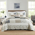 Queen Size Reversible Patchwork Quilt Set - All-Season Comfort