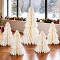 Christmas Table Decorations Indoor - 5 Extra Large White Honeycomb