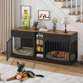 Large Dog Crate for 2 Dogs with Storage and Safety Features