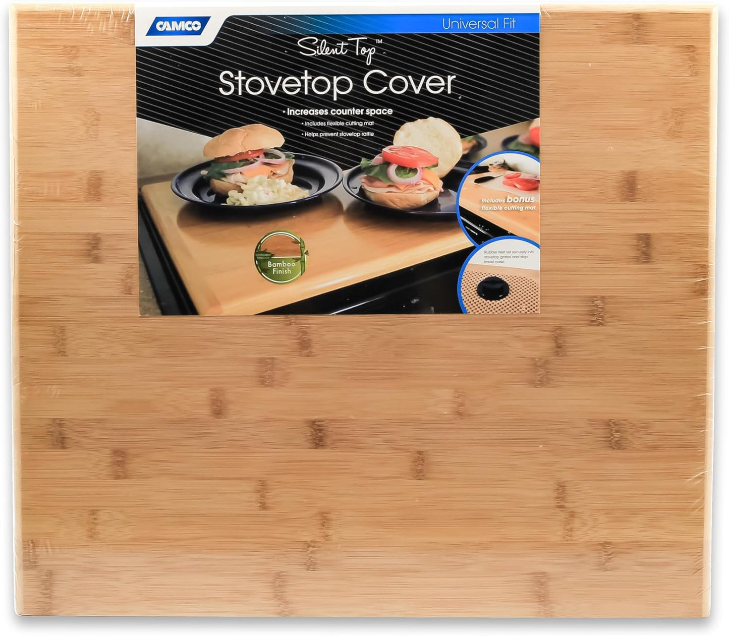 Camco Silent Top RV Stovetop Cover for 3 or 4 Burner Stoves