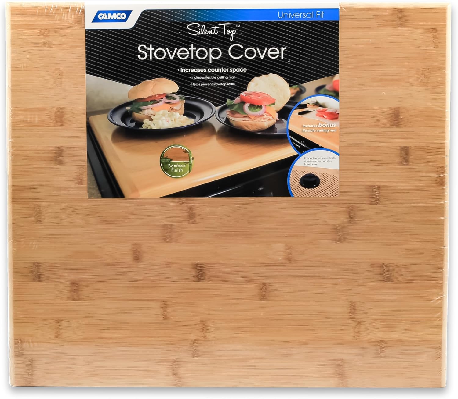 Camco Silent Top RV Stovetop Cover for 3 or 4 Burner Stoves