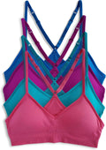 Kalon Womens 4 Pack Racerback Sports Bralette - Seamless Wireless