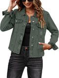 Denim Jacket for Women Distressed Jean Trucker Jacket - Vintage Frayed