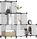 Wire Cube Storage Organizer 6-Cube Metal Shelves - Stackable Closet
