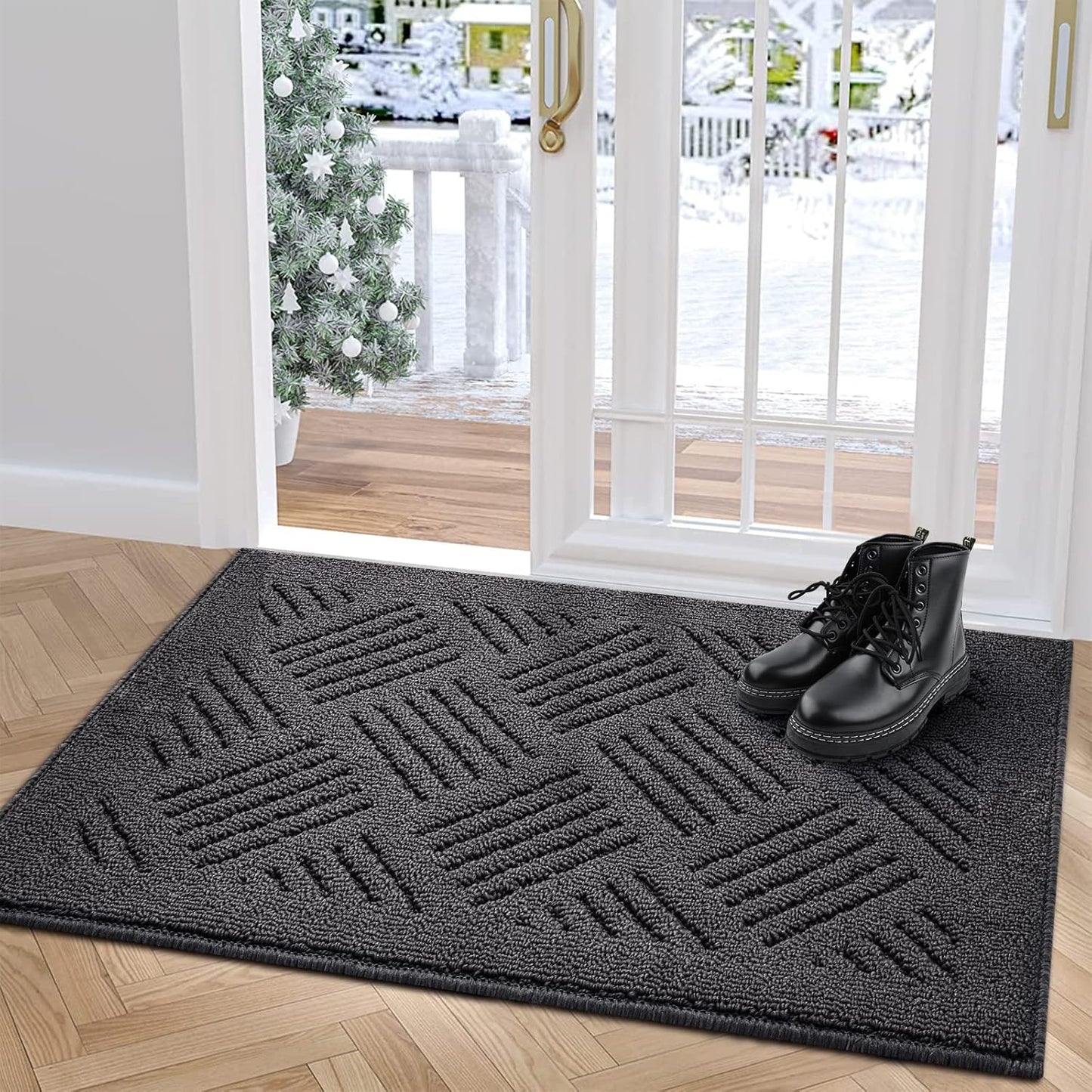 Indoor Doormat with Non-Slip Rubber Backing for Entryway