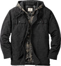 Men's Plaid Flannel Shirt Jacket Quilted with Hood - Warm Layering
