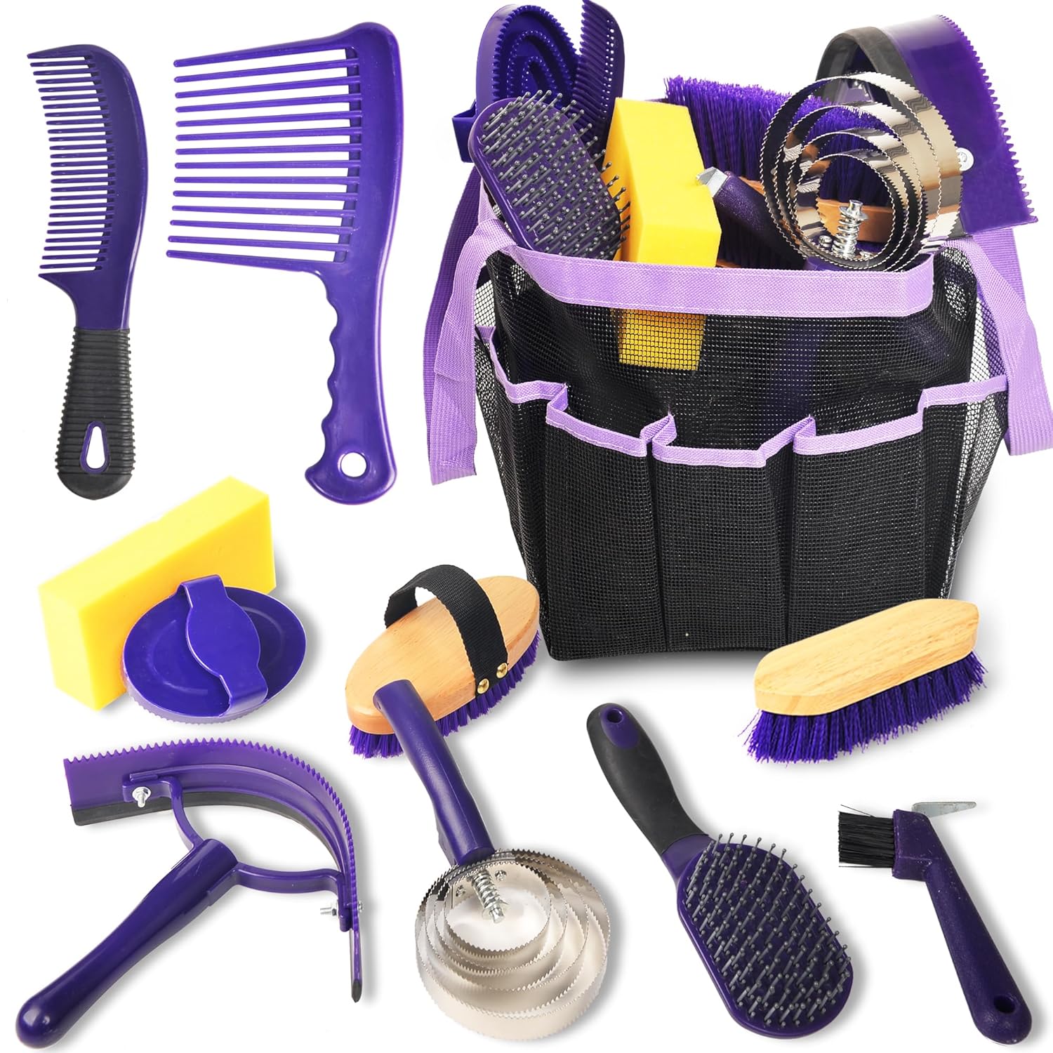 Horse Grooming Kit - 11 Piece Bathing Supplies for Horses