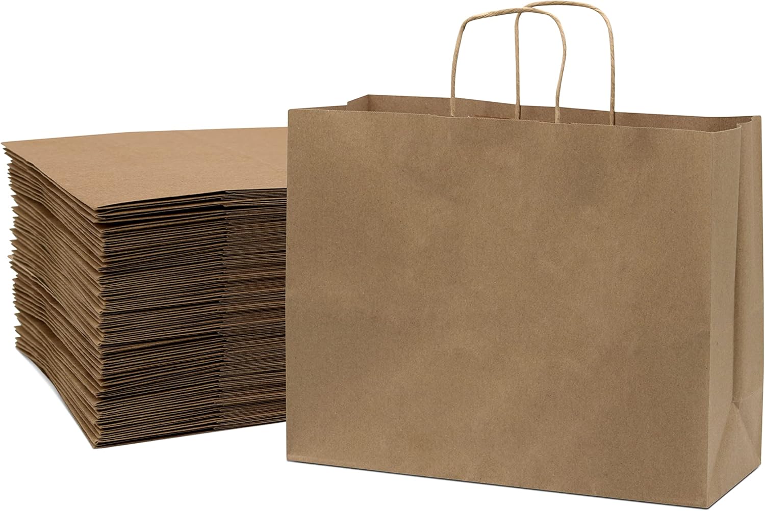 Large Kraft Gift Bags with Handles for Shopping and Retail Use