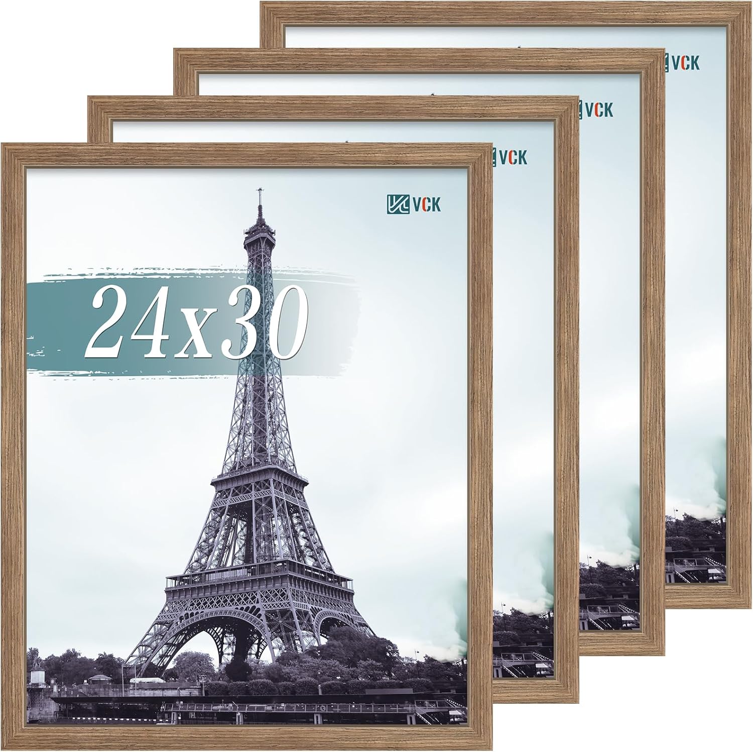 VCK 24x30 Poster Frame Set of 4 - Elegant Walnut Display