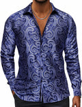 Hi-Tie Silk Mens Paisley Dress Shirt - Regular Fit, Smooth Fabric High