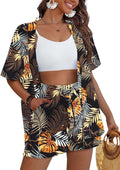 Women's 2 Piece Kimono Tropical Print Cover Up Set - Summer Ready Ups