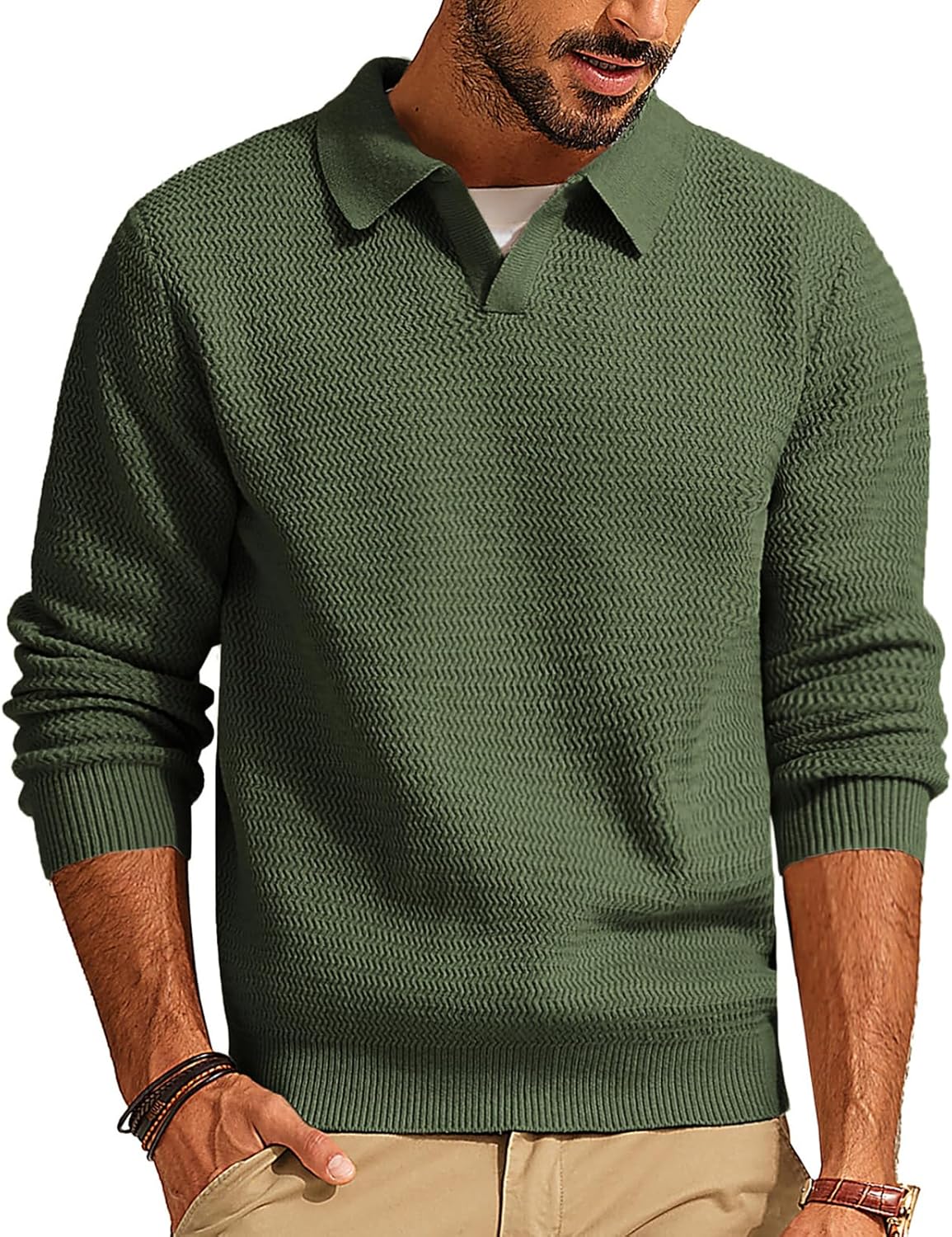 Stylish V Neck Pullover Sweater for Men by PJ PAUL JONES