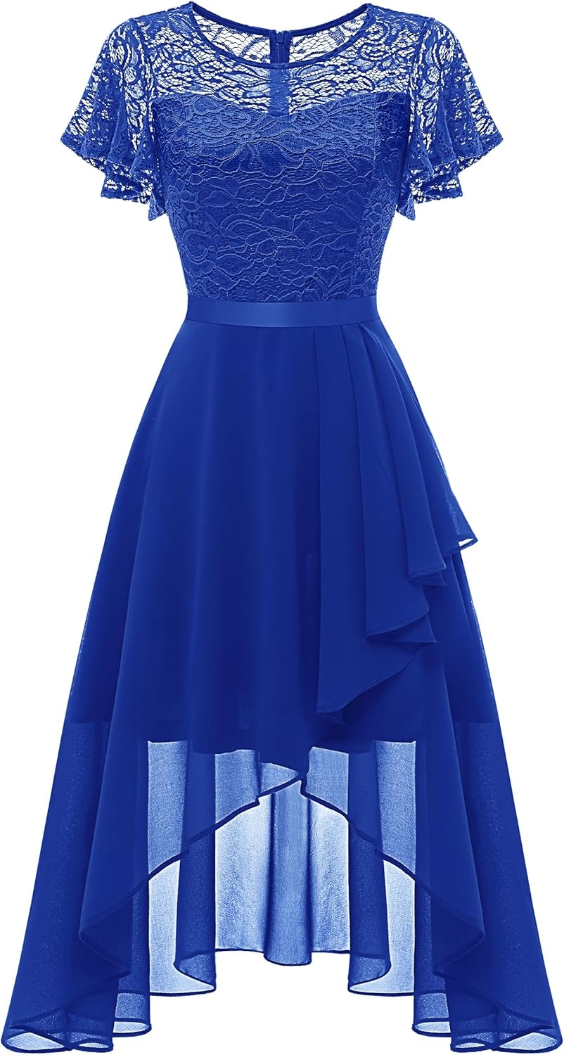 Elegant Flutter Sleeve Wedding Guest Dress for Teens and Women