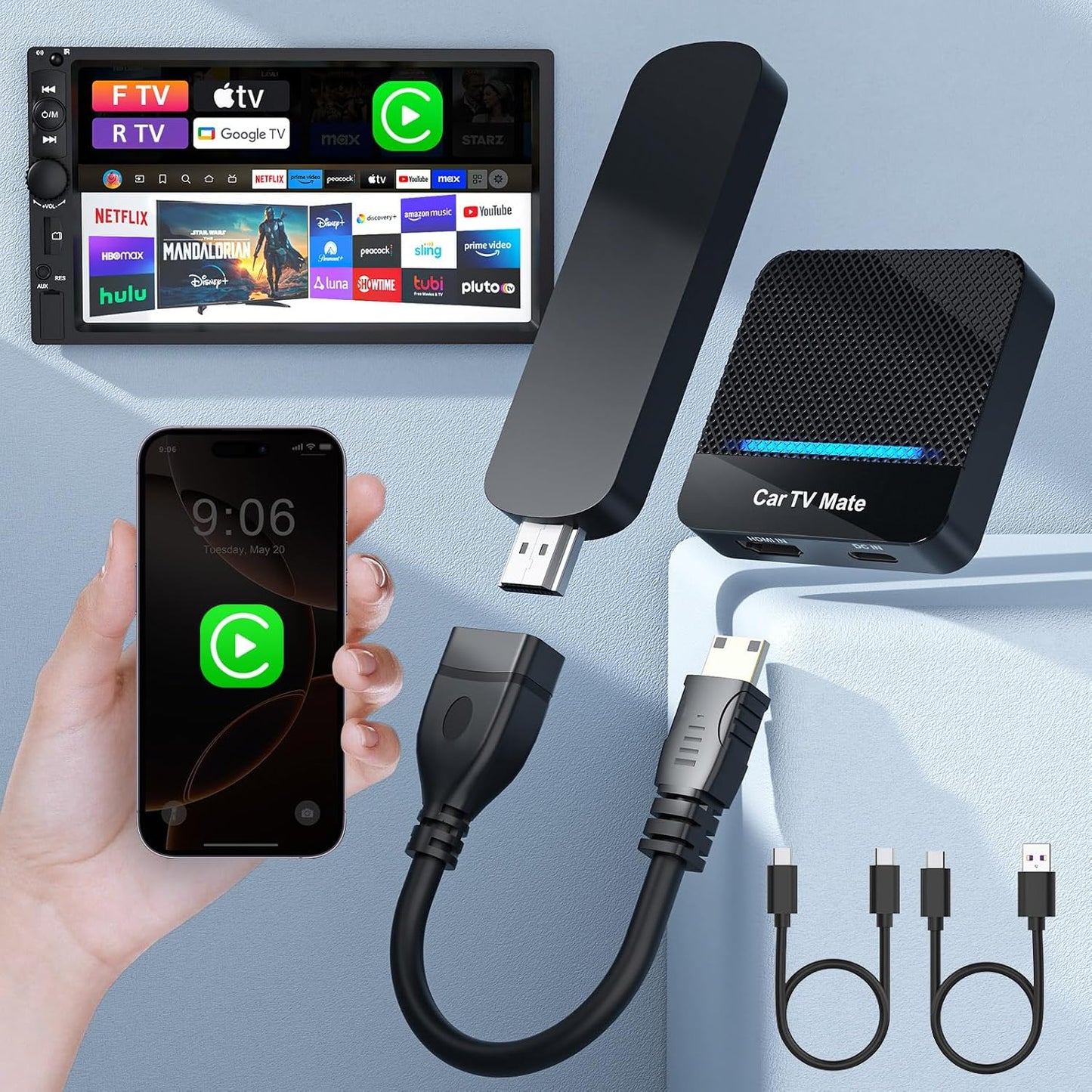 Car TV Mate Pro Wireless Car Play Adapter for Seamless Streaming