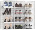Large Modular Clear Plastic Stackable Shoe Storage Organizer - Space