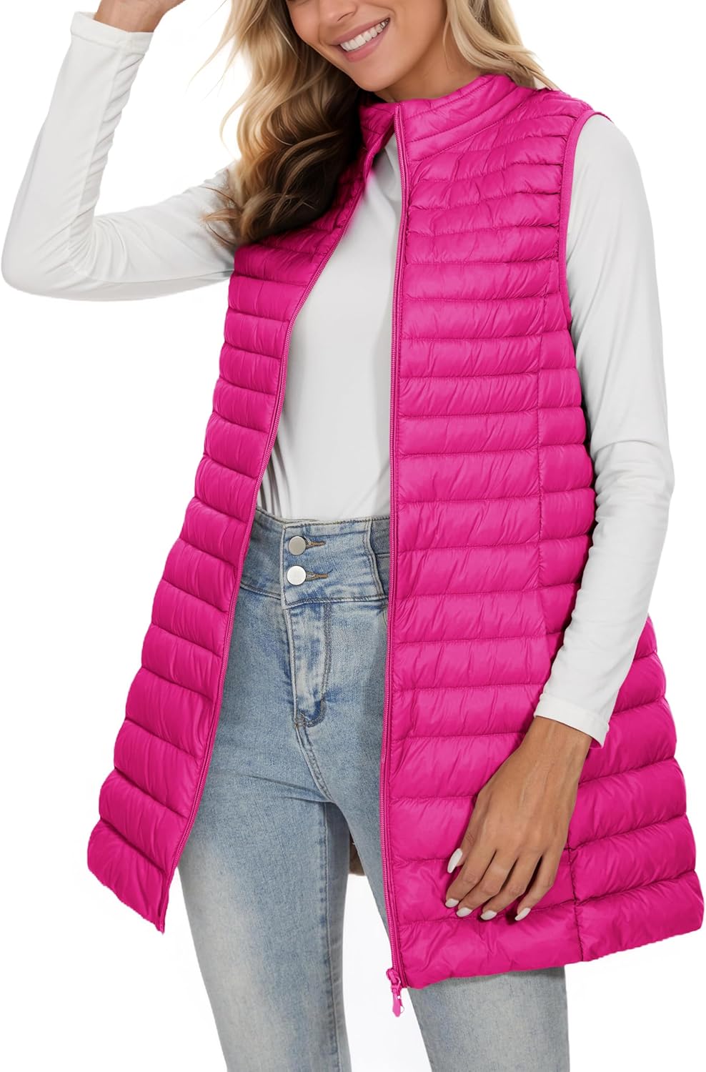ELFJOY Long Puffer Vest for Women - Ultra Light Winter Wear