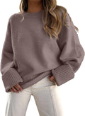 Women's Oversized Fuzzy Knit Sweater - Cozy Fall Pullover
