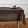 Solino Home Linen Tablecloth 60 x 90 in Chambray Brown - Linen Texture