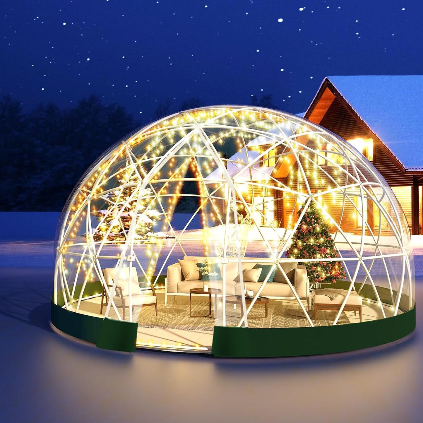 12FT Waterproof Garden Dome with Lights - Perfect for Outdoor Parties! 