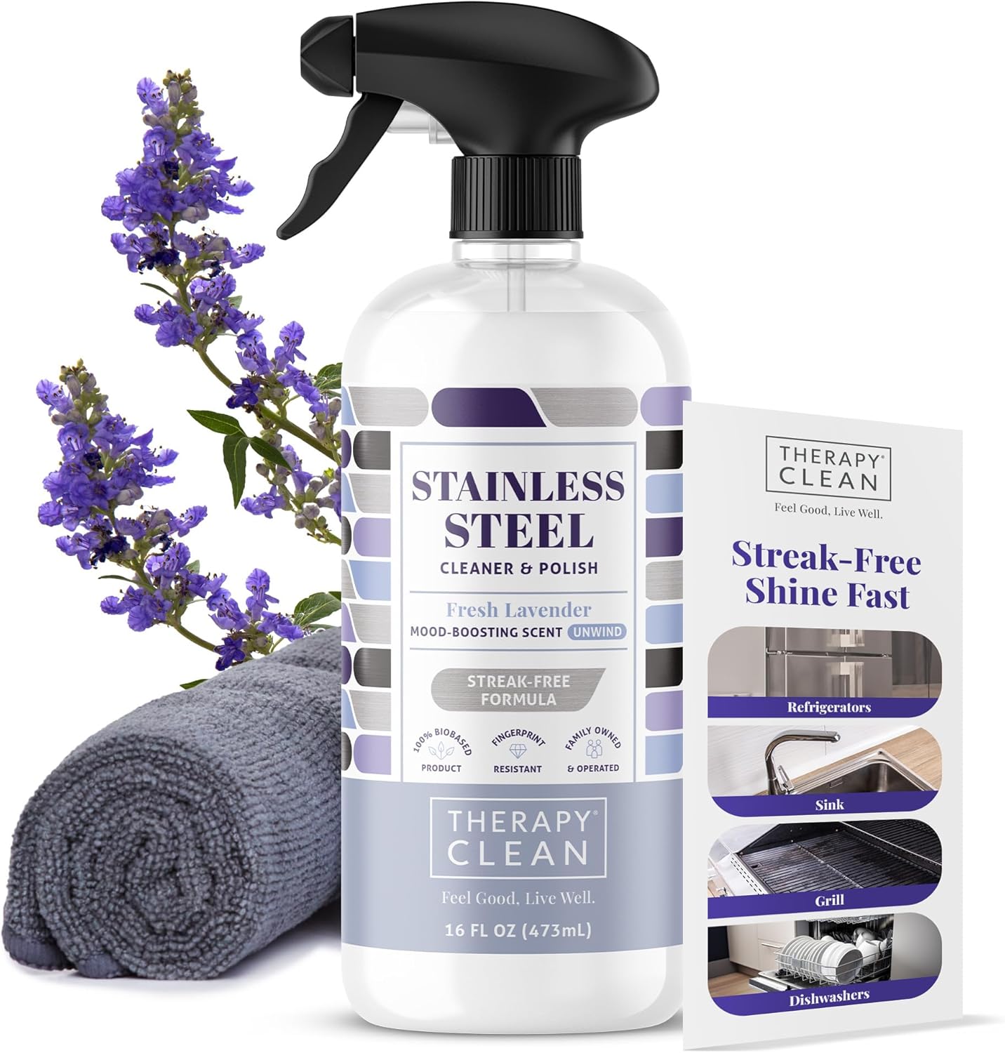 Therapy USDA Biobased Stainless Cleaner - Lavender Scent