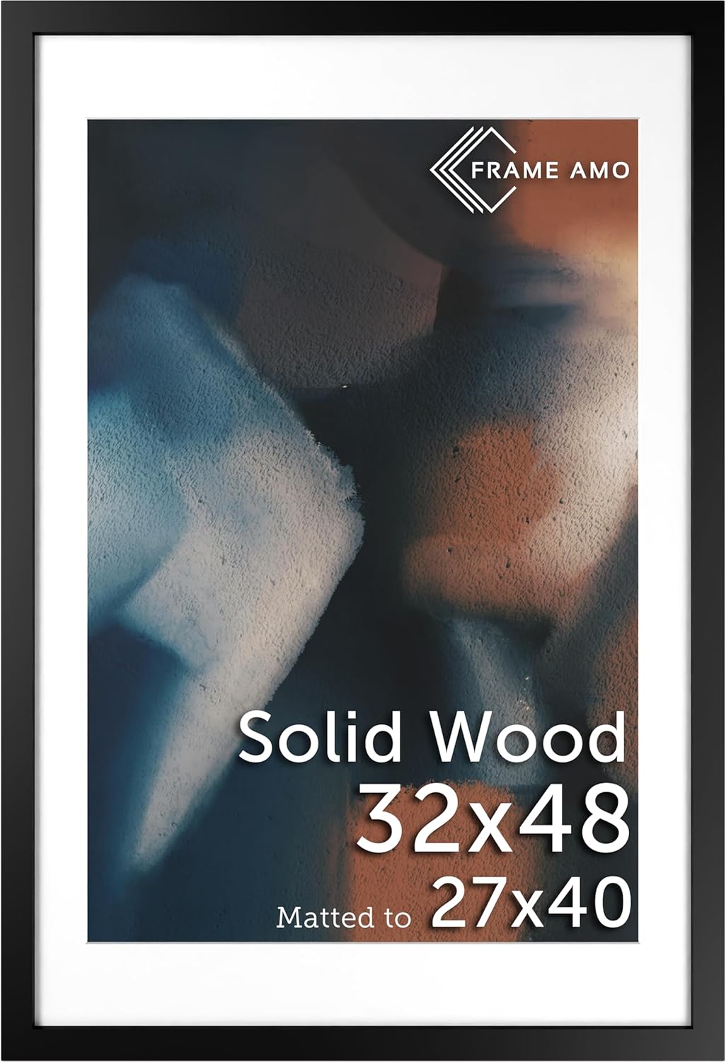 32x48 Solid Wood Poster Frame with Mat Opening for 27x40 Image