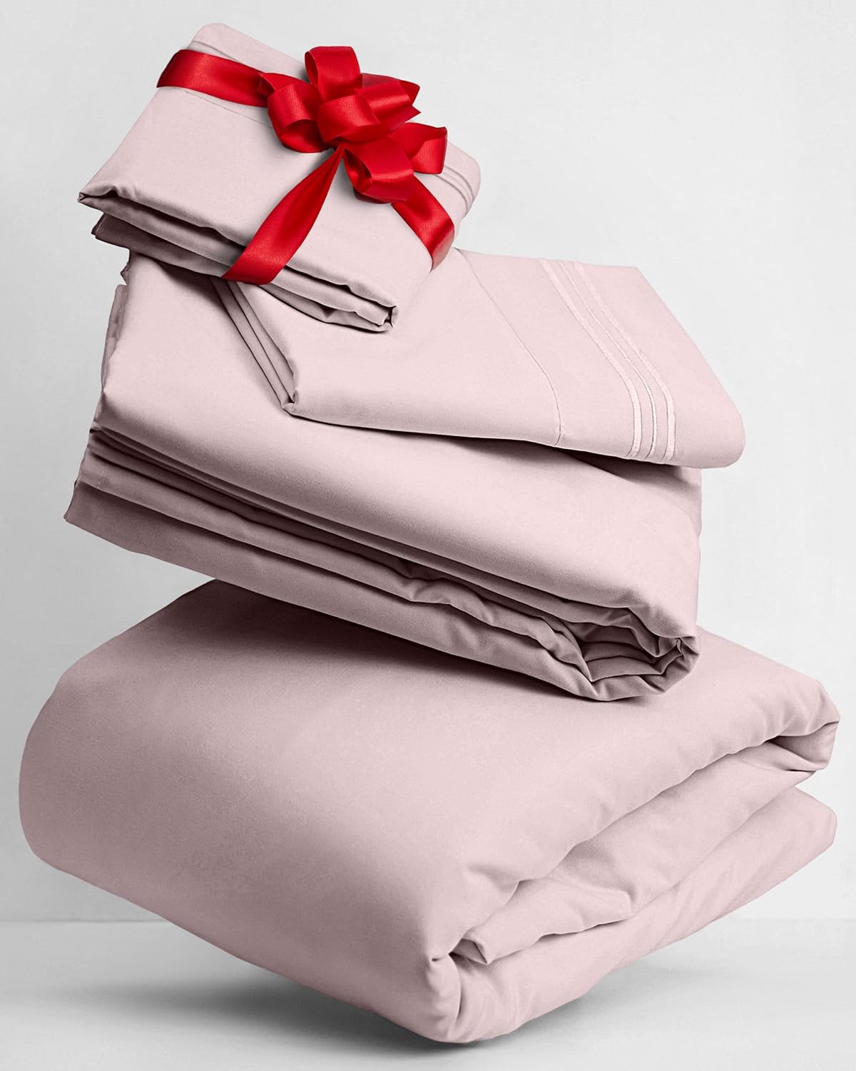 Mellanni Twin Sheets Set - Luxury Cooling Bed Sheets in Blush Pink