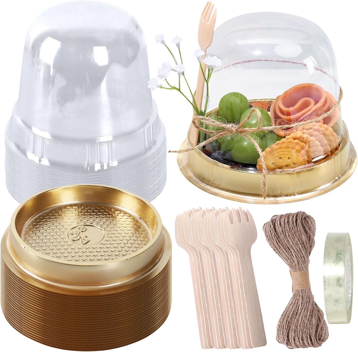 Whaline 150 Sets Disposable Individual Charcuterie Cup Set