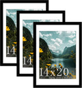 14x20 Picture Frame 3 Pack Black Poster Frame - Flexible Mat Option