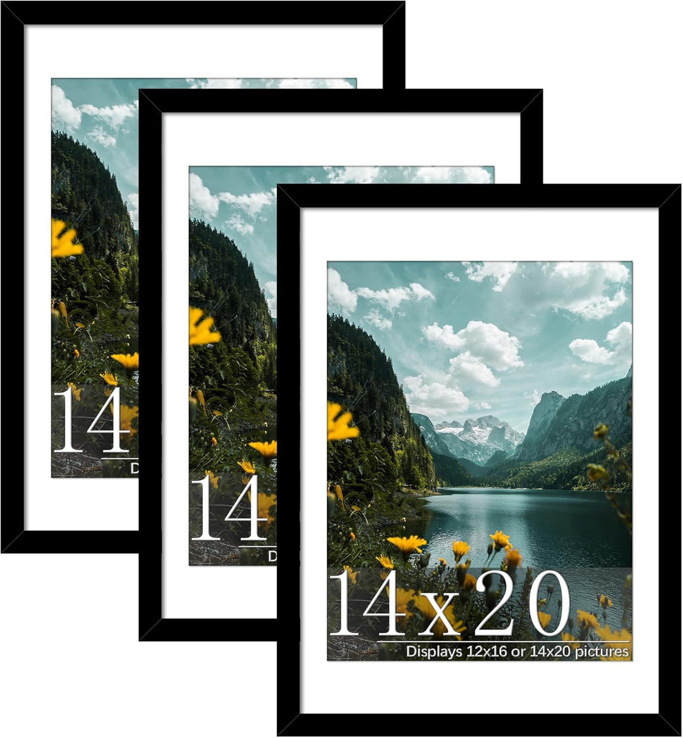 Flexible 14x20 Picture Frame 3 Pack for Horizontal or Vertical Display